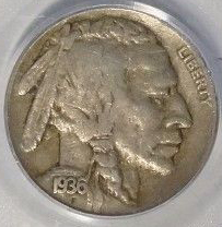 1936-D 3-1/2 Legs Buffalo Nickel